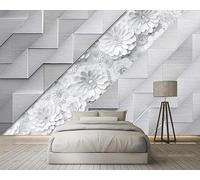 Papier Peint Panoramique Relief De Fleurs Blanches Origami 400x280cm Papier Peint 3D Intissé Tapisserie Poster Chambre Salon Decoration Murale -MIWEI Wallpaper-ZXY-12158