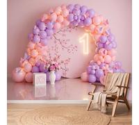 Papier Peint Panoramique Romantique Arche de Ballons Guirlande Lumineuse Papillons 3D Mural Design, Photo Géante Pour Salon Chambre D'Enfant Décoration Murale XXL Intissée, 400 x 280 cm