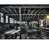 Papier Peint Panoramique Ruines Industrielles Vintage 400x255cm Papier Peint 3D Intissé Tapisserie Poster Chambre Salon Decoration Murale -MIWEI Wallpaper-ZXY-40156