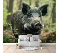 Papier Peint Panoramique Sanglier 150x105 cm 3D Papier Peint Intissé Animaux de La Forêt Photo Trompe l'oeil Poster Grand Mural Salon Chambre Enfant Chambre Décoration Murale a-3713