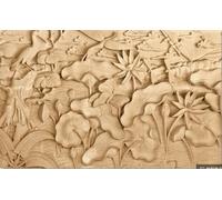 Papier Peint Panoramique Sculpture Sur Bois Fleurs Papier Peint 3D Tapisserie Mural Salon Chambre Décoration Murale -ZX00269-400x280cm