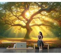 Papier Peint Panoramique Soie forêt thérapeutique, Décoration Murale