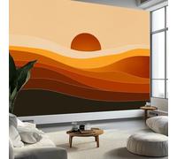 Papier Peint Panoramique Soleil Horizontal Coucher de Soleil, Papier Peint Poster Mural Géant Minimalisme, Fresque Murale Moderne Personnalisée pour Salon Chambre d’Enfants Restaurant, 250 x 175 cm