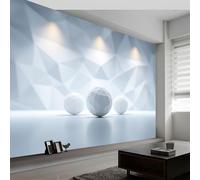 Papier peint panoramique sphère géométrie espace triangle, Papier peint intissé surréalisme art esthétique moderne pour salon adulte chambre d'Enfants restaurant décoration murale 400L x 280H cm
