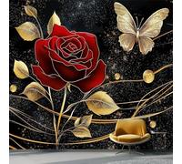 Papier Peint Panoramique Style De Luxe Léger Rose 3D Intissé - 400 X 280 Cm, Artistique Grand Format, Poster Mural Décoratif Pour Salon Chambre Maison Décoration Kingdee Et Red Rose