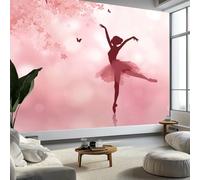 Papier Peint Panoramique Style de Rêve, Papier Peint Aquarelle Ballet Acteurs Papillons, Poster Mural Géant Fresque Murale Moderne pour Salon Chambre d’Enfants Restaurant, 200 x 140 cm (L x H)