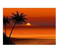 Papier Peint Panoramique Sur Mesure 3D Nature Coucher Soleil Sur La Plage Tropical Paysage Enfant Adulte Poster GeantMural 350x250