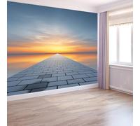 Papier Peint Panoramique Surréaliste Couloir Vers Ciel 300 x 210 cm Papier Peint Intissé, Tapisserie Murale Tableaux Muraux Pour Chambre Salon Chambre D'Enfant Décoration Murale - Gris foncé