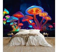 Papier Peint Panoramique Surréaliste Fantastique Forêt Champignon Décoration Murale Pour Chambre, Poster Géant Papier Peint Mural Intissé Multicolore 250 X 175 Cm Pour Salon Derrière Canapé Fond Tv