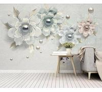 Papier Peint Panoramique Texture Abstraite De Fleur De Bijoux Papier Peint 3D Tapisserie Mural Salon Chambre Décoration Murale -ZX04947-350x250cm