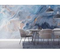 Papier Peint Panoramique Texture abstraite de marbre bleu, 250 x 175 cm Photo Murales Peinture Interieur Poster Geant Tableaux, Chambre Salon Décoration Muraux