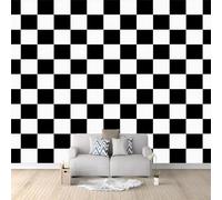 Papier Peint Panoramique Texture De Damier De Conception Vintage, 150 x 105 cm Papier Peint Intissé Personnalisé Photo Murale pour Salon Chambre d'enfants restaurant Appartement Décoration Murale