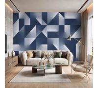 Papier Peint Panoramique Triangle Plié 450X315Cm,Géométrie De La Lumière Et De L'Ombre Poster Geant Mural 3D,Photo Peinture Murale,Papier Peint Intissé Fresque Pour Salon Chambre Toile Fond Tv