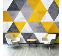 Papier Peint Panoramique Triangles Mosaïque 400 x 280 cm Poster Géant Mural Géométrique Abstrait Moderne Décoration - Murale Intissé Pour Salon, Chambre, Toile Fond TV & Bureau (Facile À Installer)