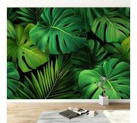 Papier peint panoramique Tropical Plantes Monstera Feuilles, Photo murale papier peint 400L x 280H cm - Poster tableaux Naturel Paysage pour salon chambre à coucher maison décoration intérieure