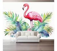Papier Peint Panoramique Tropical Rouge Flamant Rose Feuilles Tropicales 250 X 175 Cm Moderne Papier Peint Intissé Toison Mur Xxl Tableaux Muraux Tapisserie Photo Décoration