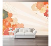 Papier Peint Panoramique Usine Rose Grappes De Fleurs Disques De Fleurs 3D Mural Design, Tapisserie Photo Géante Pour Salon Décoration Murale Xxl Intissée, Paysage Moderne 350 X 256 Cm