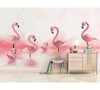 Papier Peint Panoramique Vague D'Eau Abstraite Oiseau Rouge Papier Peint 3D Tapisserie Mural Salon Chambre Décoration Murale -ZX10429-400x255cm