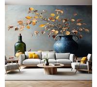 Papier Peint Panoramique Vase d'art vintage 3D Trompe L'oeil Moderne Papier Peint 250 x 175 cm Grandes Murales Poster pour Salon, Adulte Chambre d'enfants, Étude Décor