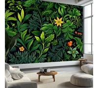 Papier Peint Panoramique Vignes Plantes Feuilles Texture, Papier Peint Intissé Style Médiéval pour Chambre Salon Salle À Manger Décoration Murale - Fond D'Écran Photo Moderne Art Mural 300L x 210H cm