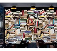 Papier Peint Panoramique Vintage Bibliothèque Colorée Bibliothèque Papier Peint 3D Tapisserie Murale Décoration Chambre Salon -songqians-27700-400cmx260cm