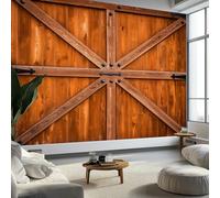 Papier Peint Panoramique Vintage Porte en Bois Grange Rayures, Papier Peint Style Champêtre pour Chambre Salon Salle À Manger Décoration Murale - Fond D'Écran Photo Moderne Art Mural 350L x 256H cm