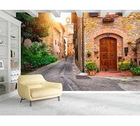 Papier Peint Panoramique Vue De Rue De La Ville Verte 400x280cm Papier Peint 3D Intissé Tapisserie Poster Chambre Salon Decoration Murale -MIWEI Wallpaper-ZXY-38015