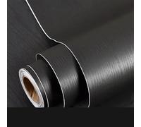 Papier peint Papier peint autocollant en grain de bois, papier contact imperméable for salon, cuisine, rénovation meubles, PVC à décoller et coller pour la Décoration(Black thick wood,40cm x 8m)