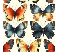 Papier peint Papillon Coloré épais mat 44x500 cm à décoller et à coller Aquarelle Art papier de contact autocollant en plastique avec dos adhésif couverture de plan de travail table