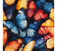 Papier peint Papillon Coloré épais mat 44x500 cm à décoller et à coller Aquarelle Art papier de contact autocollant en plastique avec dos adhésif couverture de plan de travail table