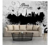 Papier peint Paris is always a good idea black and white-Taille L 350 x H 245 cm Imprimé G