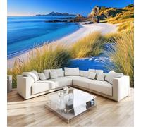Papier Peint Paysage de Mystérieux Plage Plantes Îles, Papier Peint Panoramique Décoration Murale Pour Salon Chambre Murales Intissé, Paysage Couleur Wallpaper Mural 200 x 140 cm