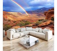 Papier Peint Paysage de Nature Ciel Désert, Papier Peint Panoramique Décoration Murale Pour Salon Chambre Murales Intissé, Paysage Jaune Wallpaper Mural 400 x 280 cm