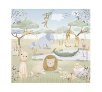 Papier peint paysage - Safari Friends - 300 x 280 cm