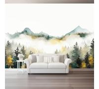 Papier Peint Peinture À L'Encre Orientale Panoramique 3D Vert Montagnes Nuages Grandes Murales Poster Pour Salon Adulte Chambre D'Enfants Étude Maison Décoration Intérieure 350 X 256 Cm