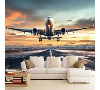 Papier Peint Pelable Et Autocollant Avion De Ligne Fresque Murale 3D Autocollante Avion Mural Pour Adultes Enfants Chambre Photo Art Décor Peintures 250 x 175 cm