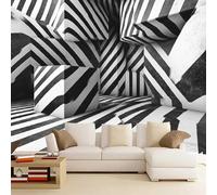 Papier Peint Pelable Et Autocollant Grille Tridimensionnelle Fresque Murale 3D Autocollante Illusions D'optique Mural Pour Adultes Enfants Chambre Photo Art Décor Peintures 200 x 140 cm