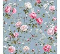 Papier peint Petites Fleurs Bleues épais mat à décoller et à colle 44x600 cm Rural Meubles Autocollants Amovible Comptoir Contact Papier Stickers Muraux pour Bains Salon Chambre