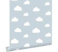 papier peint petits nuages bleu ciel bébé 53 cm x 10.05 m - ESTAhome