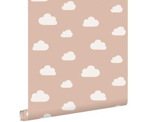 papier peint petits nuages rose terracotta 53 cm x 10.05 m - ESTAhome