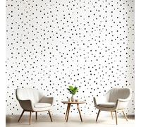 Papier Peint Petits Points Noirs, Autocollant Décoratif Style Minimaliste Moderne, Facile À Nettoyer Amovible, Blanc Convient Pour Les Salons, Meubles De Bureau Les Murs 150X105 Cm