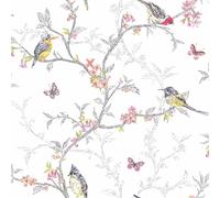 Phoebe Des oiseaux Papier Peint - blanc - 98080