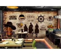 Papier Peint Photo 3D Personnalisé Mur De Briques Décoratif En Arrière-Plan D'Un Restaurant De Bière Papier Peint Photo Mural Amovible Pour La Décoration Murale De Votre Maison (Sans Pvc)-350X256Cm