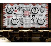 Papier Peint Photo 3D Personnalisé Mur De Fond En Ciment De Style Industriel Pour Un Salon De Coiffure Papier Peint Photo Mural Amovible Pour La Décoration Murale De Votre Maison (Sans Pvc)-350X256Cm