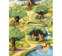 Papier Peint Photo Chambre Bébé Winnie L'Ourson 254x184 Cm Disney Forêt Verte