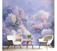 Papier peint photo « Corail de rêve », fresque murale paysage océanique pour chambre, papier peint lavande et violet, décoration murale pour bureau, papier peint photo pour chambre d'enfant, décoratio
