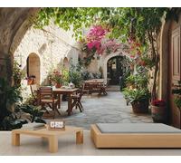 Papier peint photo de ville italienne 450 x 315 cm, papier peint mural Toscane Italie, papier peint d'arche européenne pour salon, décoration murale de rue Toscane Italie (ne pas décoller et coller)