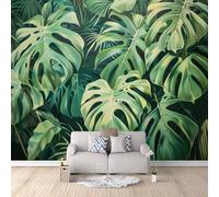 Papier Peint Photo Feuilles Tropicales 300x256 cm Poster Plante Impression 3D Couleurs Vives Pas de support adhésif Tissu Intissé Installation Facile et Durable pour Salon Chambre Bureau Restaurant