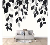 Papier Peint Photo Feuilles Vert Moderne Imprimé 3D Plante Mural 450x315 cm Poster non Tissé Imperméable et Durable Facile à Nettoyer Pas de support adhésif pour Café Couloir Chambre d'enfants Hôtel