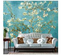 Papier peint photo Fleur d'amandier de Van Gogh Papier peint intissé Tableaux Muraux moderne et minimaliste Tapisserie Decoration Murale Poster Salon Appartement (280x240 cm)